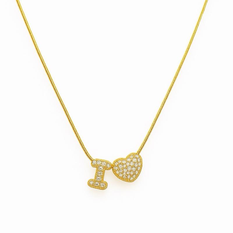 Collana “I  You” – Gold Zircon Edition