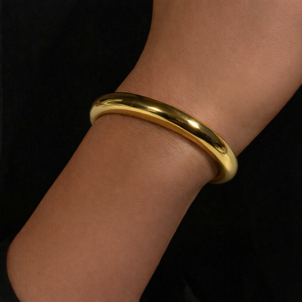 Bracciale Rigido Gold e Silver Elegante – Bracciale Donna Minimal Chic