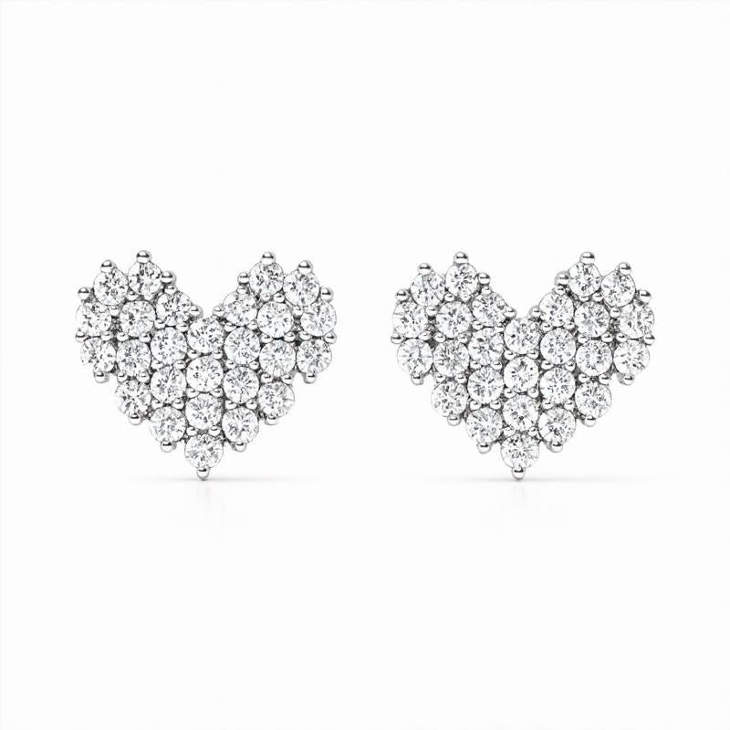 Orecchini “Crystal Heart Mini” – Gold & Silver