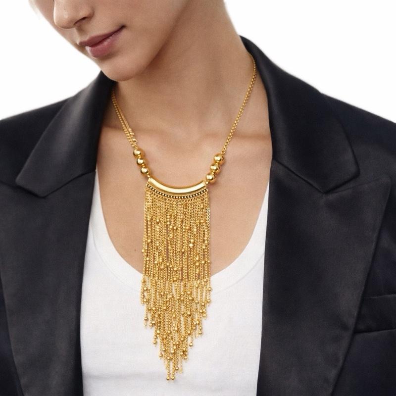 Collana Tassel Multicatena Elegance – Gold & Silver | Effetto Frange Luminoso