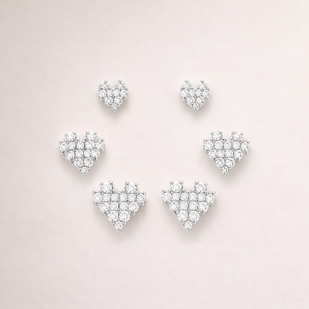 Set Orecchini Cuore – Gold / Silver