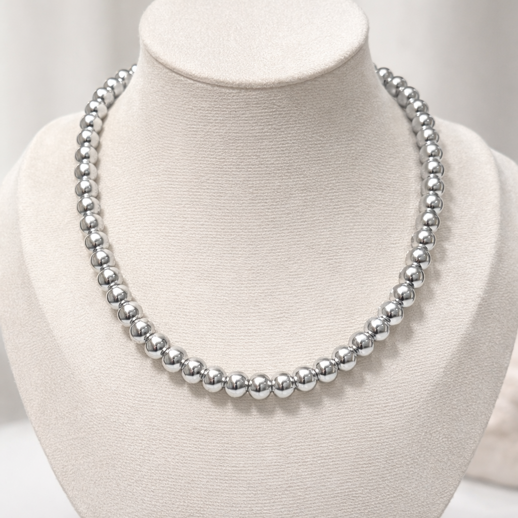 Collana Sfere Gold e Silver – Collana Donna Elegante in Acciaio Inossidabile