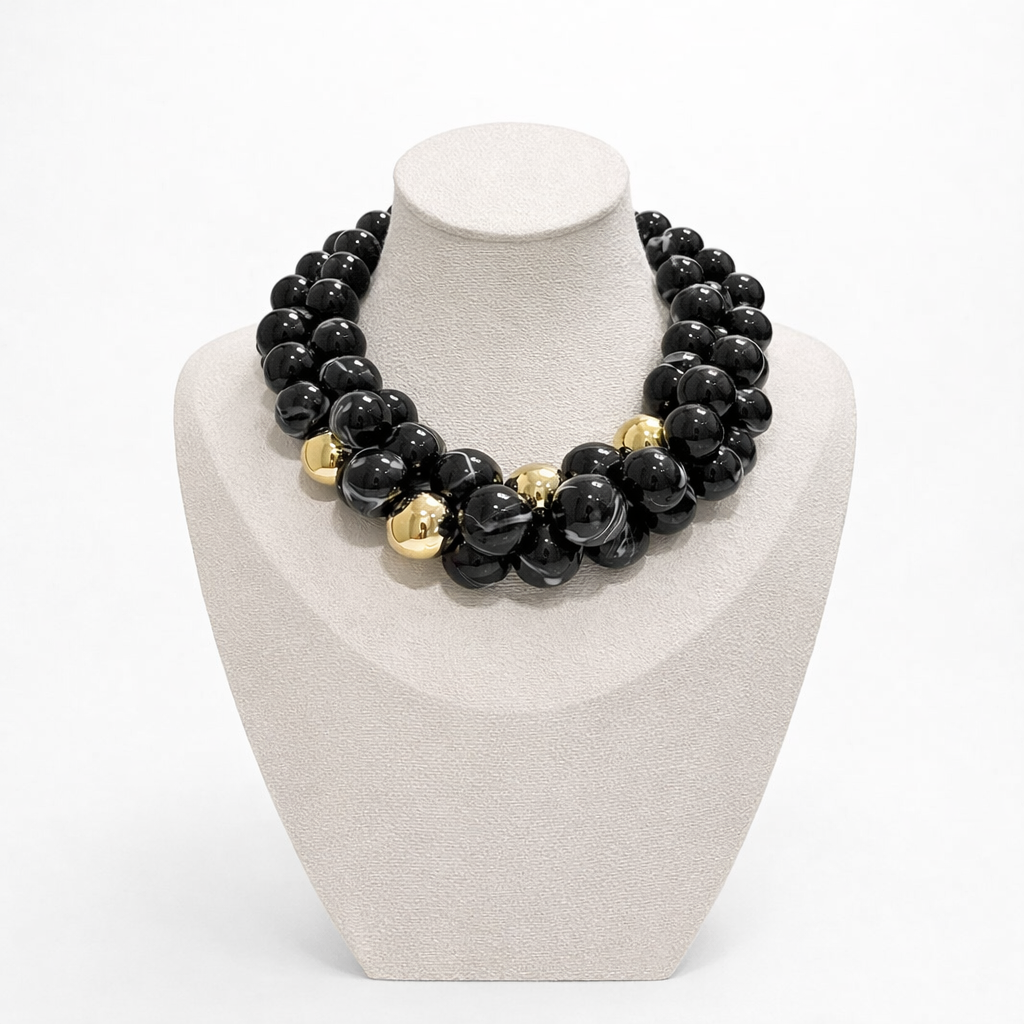 Collana Donna Elegante con Perle / Pietre – Design Raffinato Oro – Accessorio Moda Premium