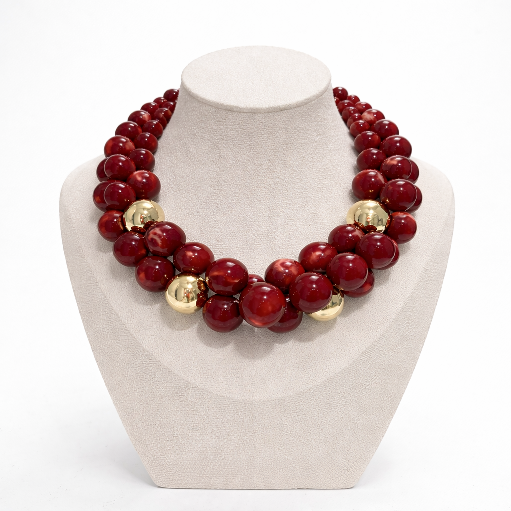 Collana Donna Elegante con Perle / Pietre – Design Raffinato Oro – Accessorio Moda Premium