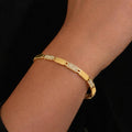 Bracciale Elegante Pavé Brillante in Acciaio Inox – Silver & Gold Donna