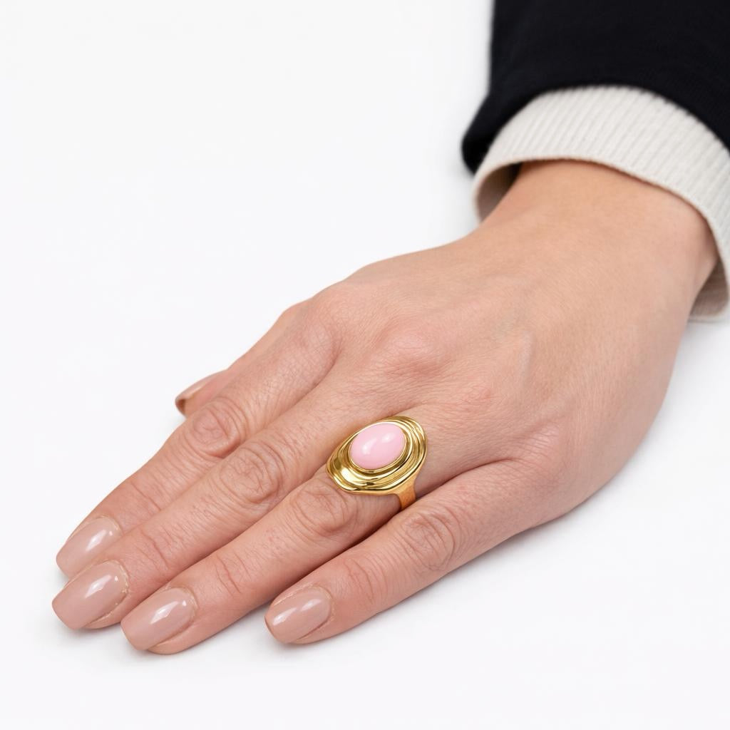 Anello Ovale Donna Gold  con Pietra Elegante – Gioiello Fashion Premium