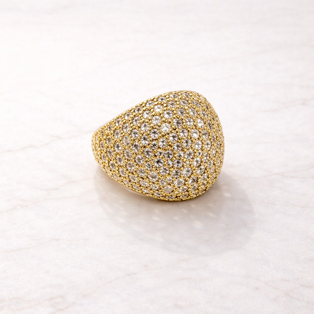 Anello Diamond Dome regolabile – Disponibile Gold o Silver
