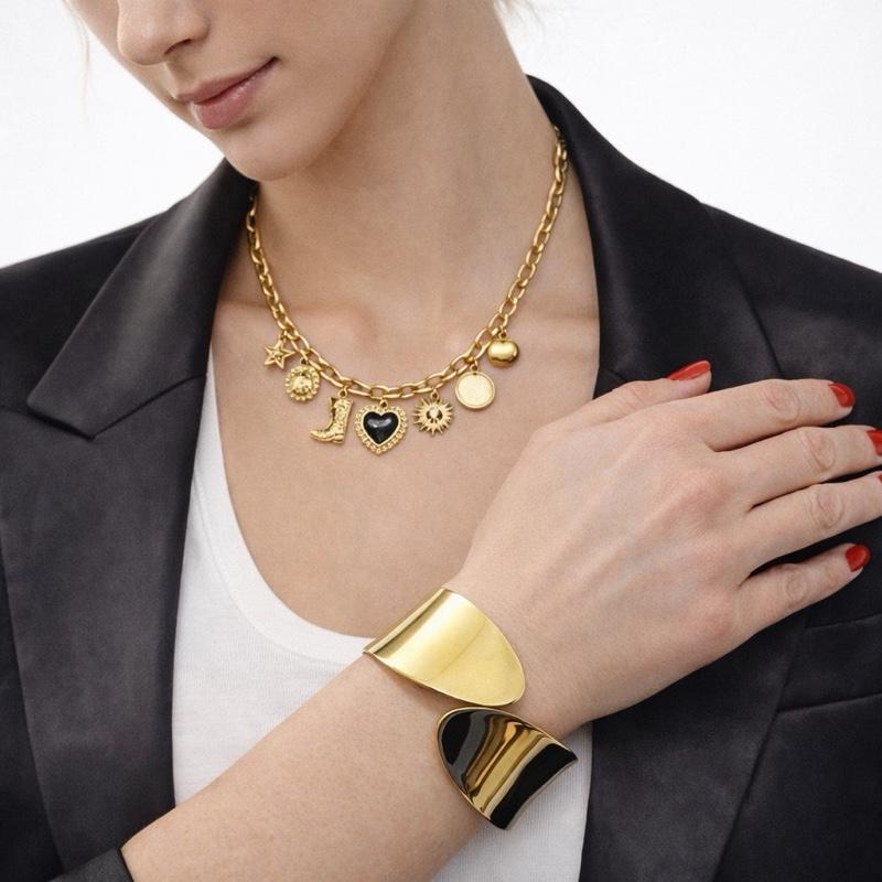 Bracciale Rigido Donna Gold Design Curvo Minimal