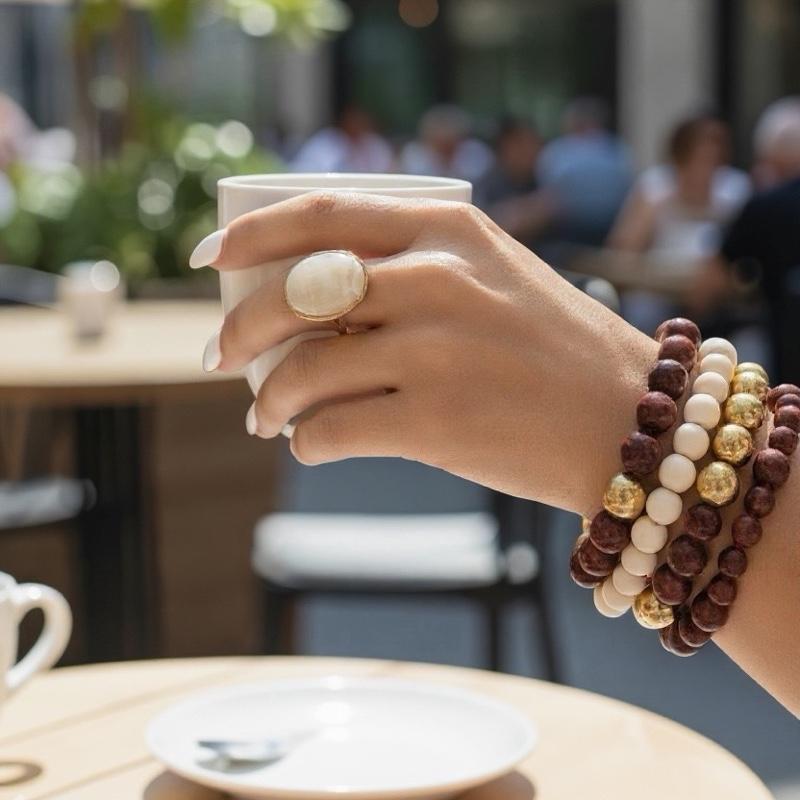 Anello Donna Gold con Pietra Bianca