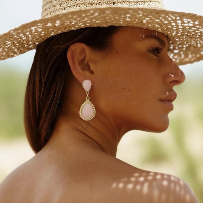 Orecchini Eleganti a Goccia Gold  con Perla Colorate